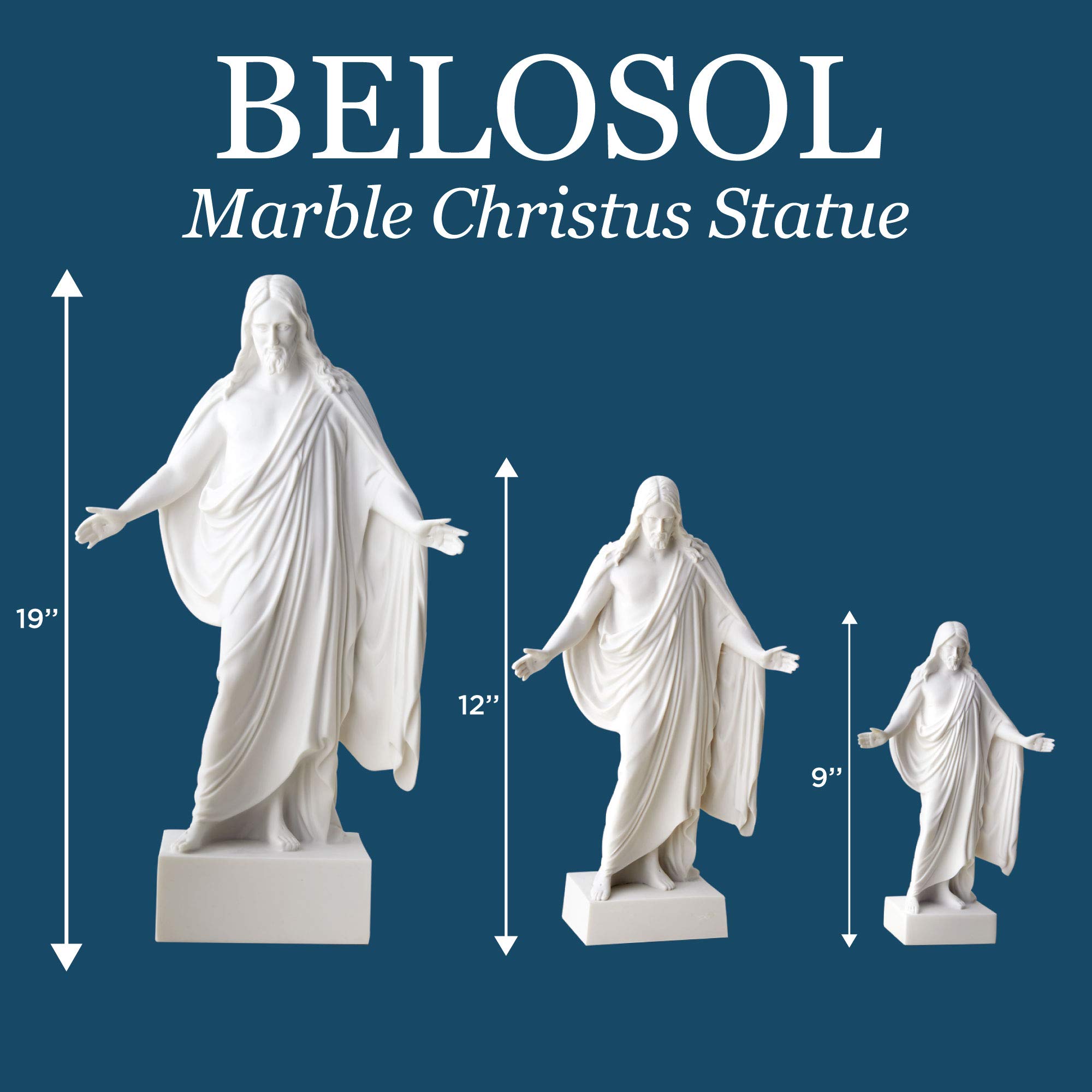 Deseret Book - BELOSOL - Christus Statue - Christian Decor - Jesus Statue - Jesus Home Decor - Inspirational Sculpture - Christian Living - 12" - Image 4