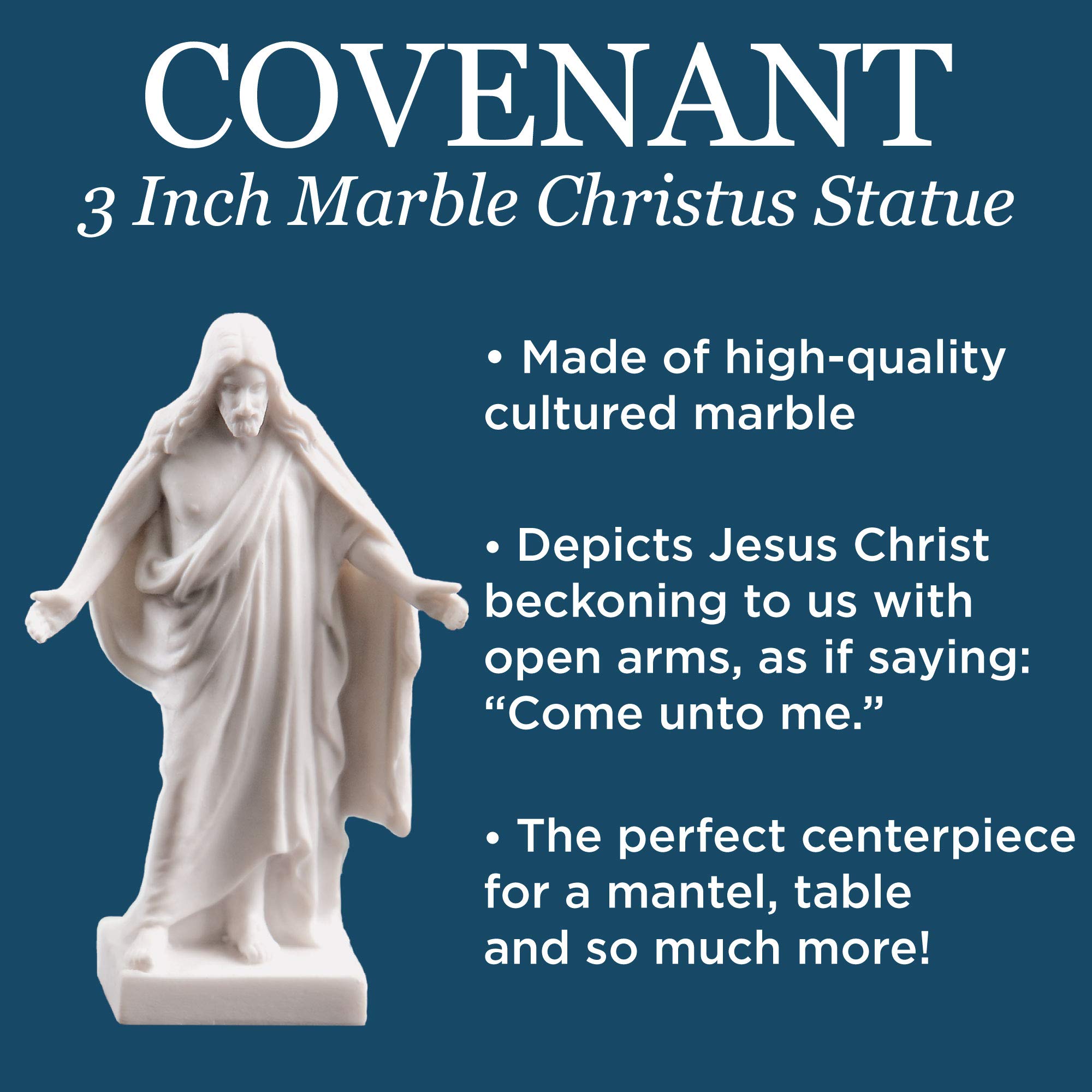 Deseret Book Company - Covenant Christus Statue - Jesus Sculpture - Christian Living - Easter Decor - Home Decorations (3 inch) - Image 3