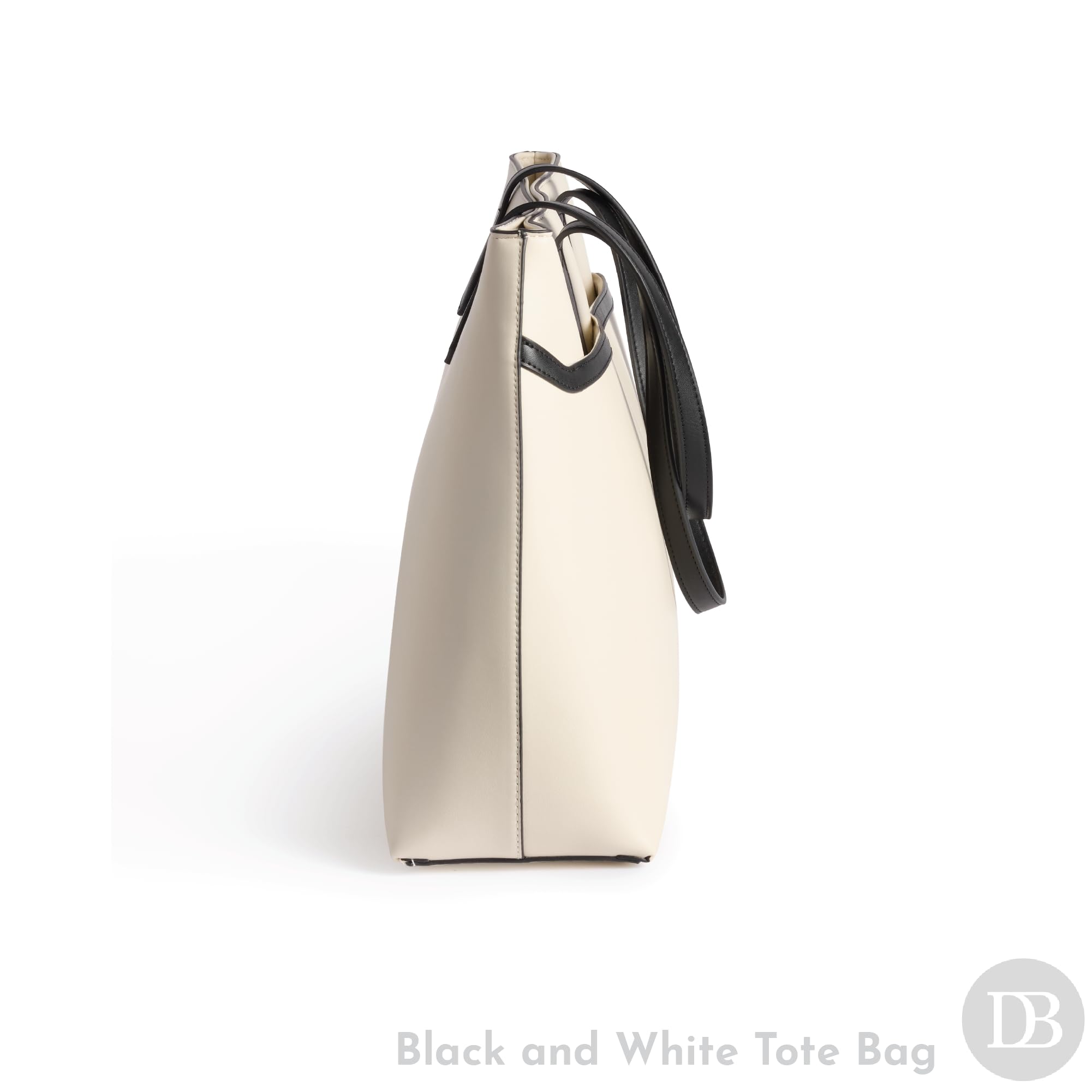 Deseret Book Women's Temple Tote Bag - Large Faux Leather LDS Church Purse & Mom Organizer - Zipper & Interior Slip Pockets for Scriptures, Temple Dress, Laptop, or Missionary Essentials (Black/White) - Image 5