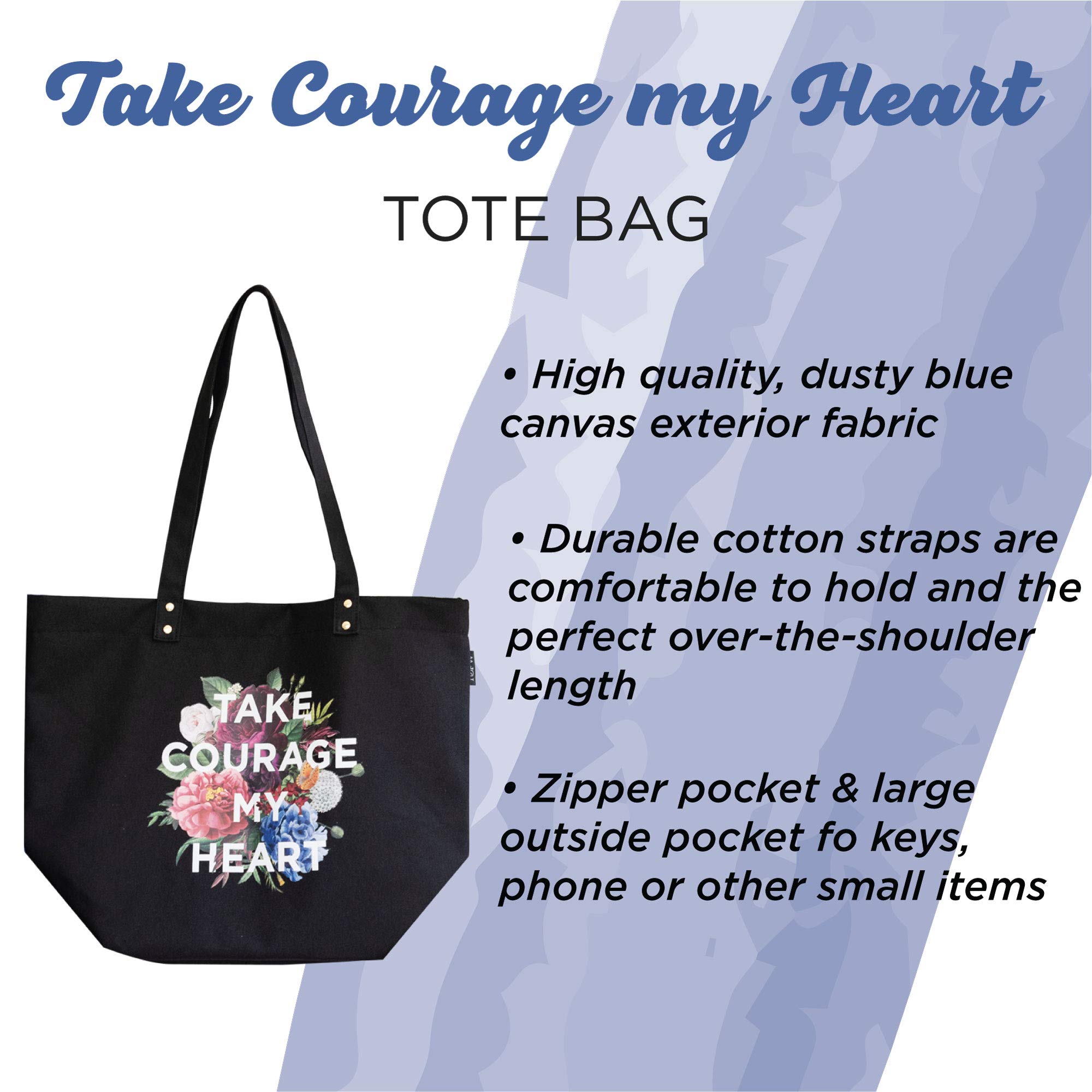 LATTER-DAY LIVING Take Courage My Heart Tote Bag - Inspirational, Faith, and Bibly Study Bags and Totes - Time Out For Women - Image 4