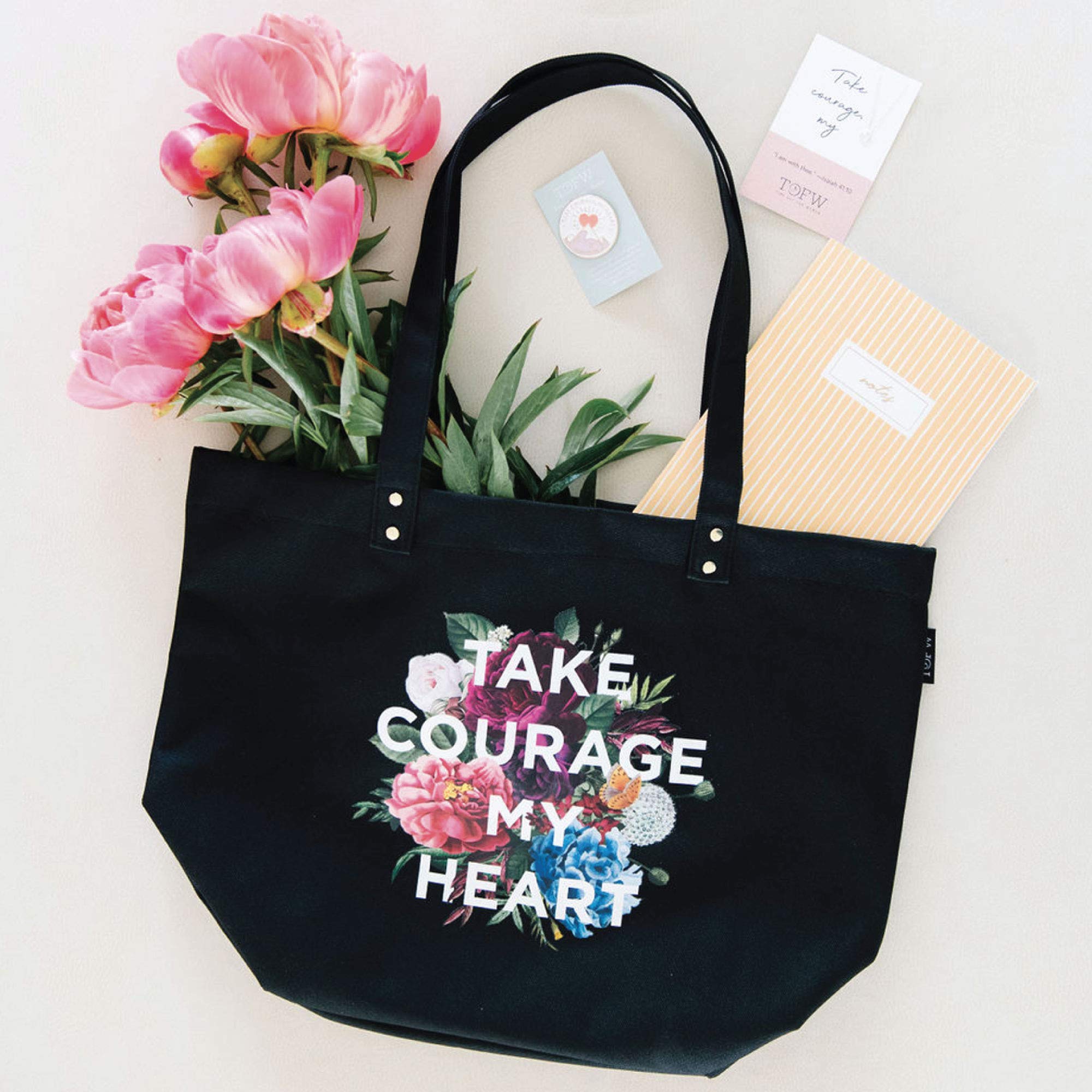 LATTER-DAY LIVING Take Courage My Heart Tote Bag - Inspirational, Faith, and Bibly Study Bags and Totes - Time Out For Women - Image 7